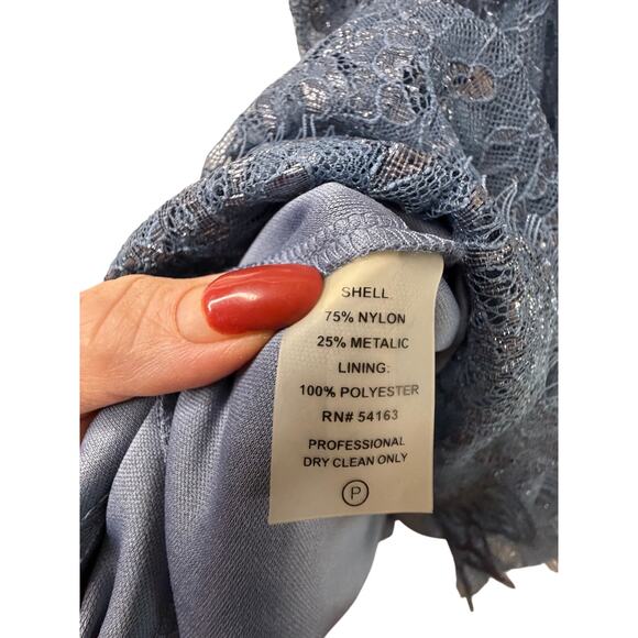 Calvin Klein Blue Lace Sparkle Cocktail Dress - Size P - Picture 8 of 12